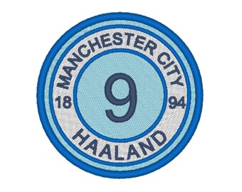 Embroidered Patch/Badge. Manchester City. Football player and number. 9 HAALAND