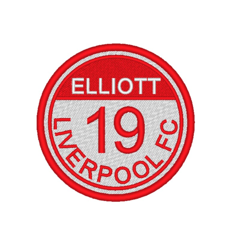 Embroidered Patch/Badge. Liverpool FC. Football player and number. SALAH ELLIOTT