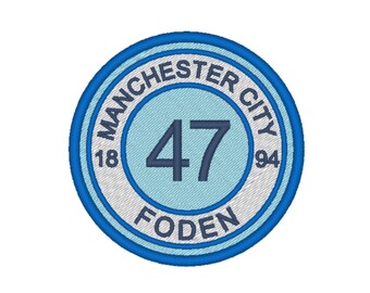 Embroidered Patch/Badge. Manchester City. Football player and number. 47 FODEN
