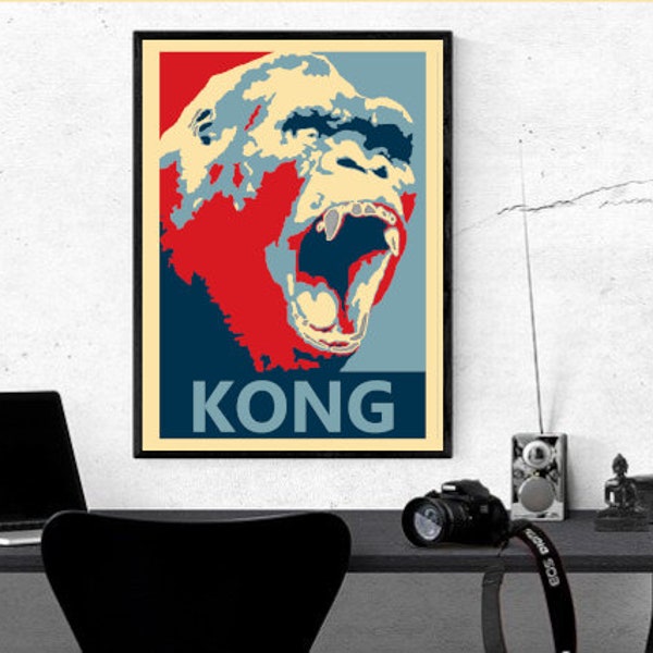 King Kong, Skull Island. Digital Download. Obama poster style Film/Movie/TV poster.