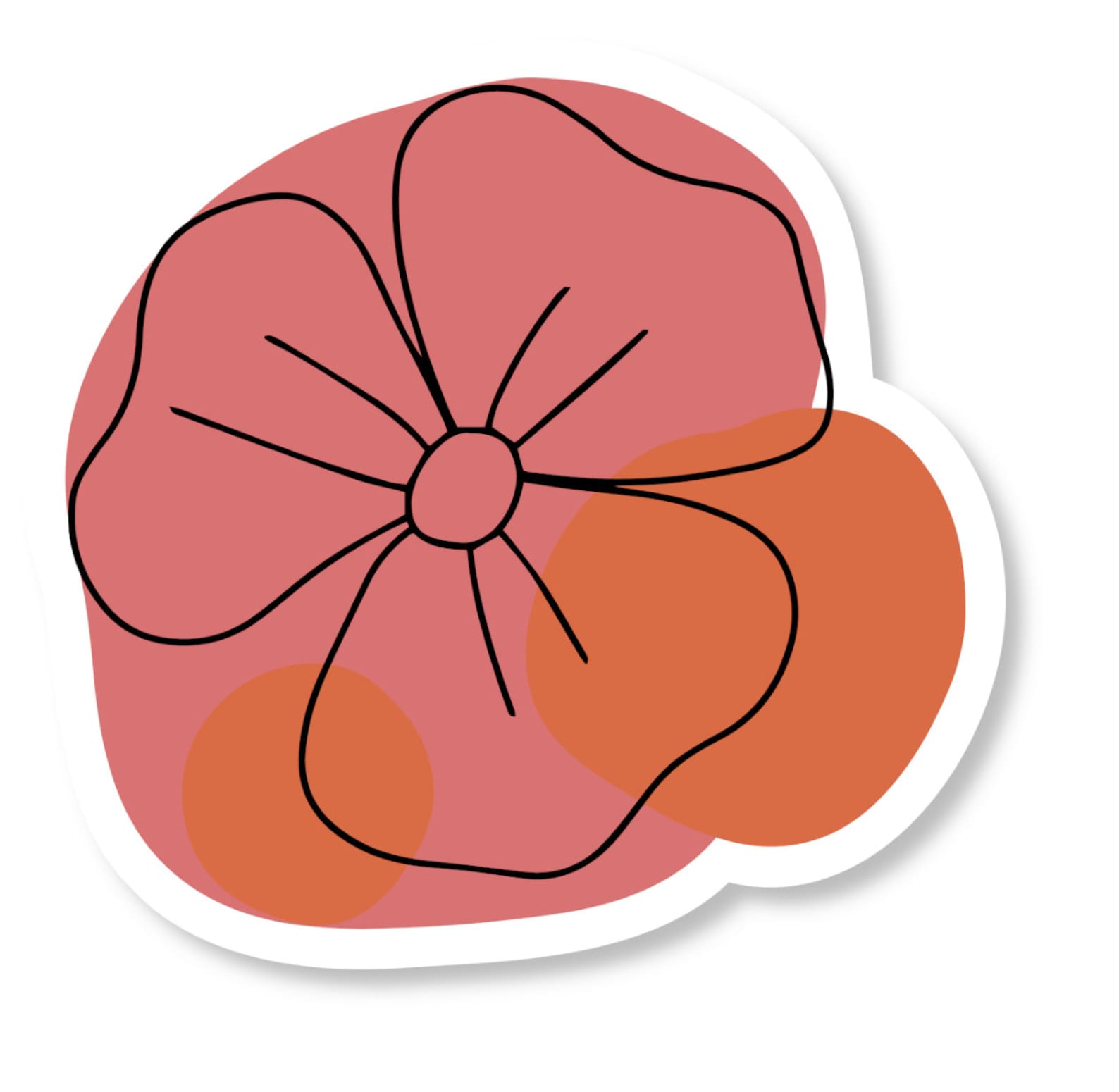 ABSTRAKTE BLUMEN. Set aus 4 Stickern zum Herunterladen und | Etsy