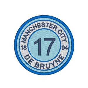 Embroidered Patch/Badge. Manchester City. Football player and number. 17 DE BRUYNE