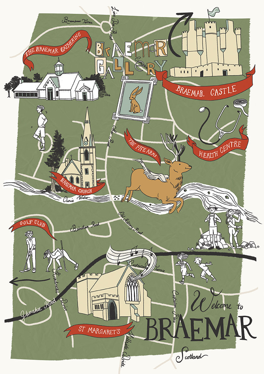Braemar Illustration Map Print - Etsy UK