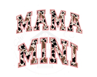 Cowhide Mama And Mini DTF Transfer Print Ready To Press