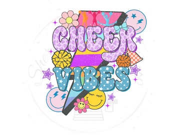 Retro Cheer Vibes DTF Transfer Print(Only) Ready To Press