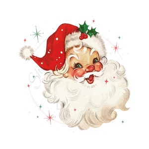 Red Vintage Santa DTF Transfer Print(Only) Ready To Press