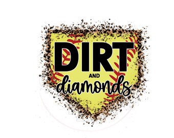 Dirt And Diamonds Softball DTF Transfer Print Ready To Press