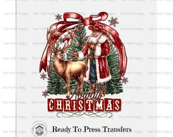 Western Cowboy Howdy Santa Christmas- DTF Transfer Print- Ready To Press