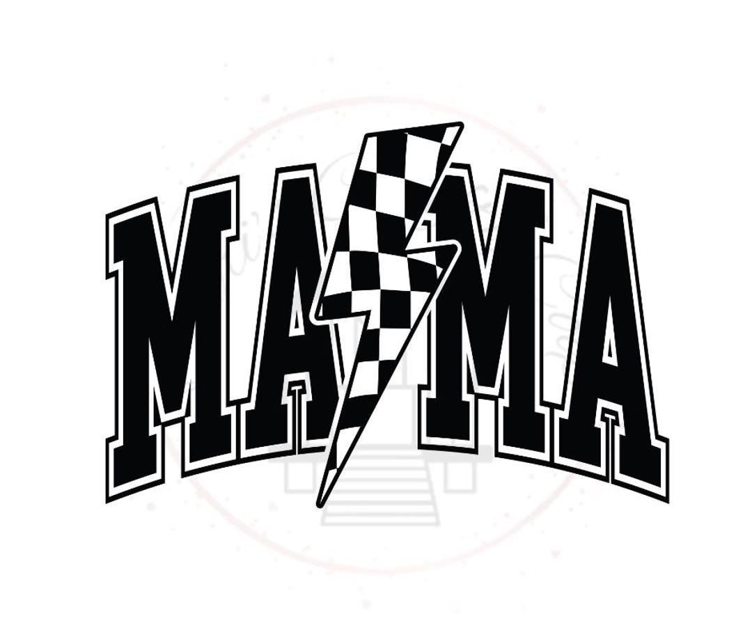 Mama Checkered Lightning Bolt- DTF Transfer Print- Ready to Press - Etsy