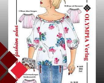 Sewing pattern blouse with variants Olympia 0931, difficulty: easy