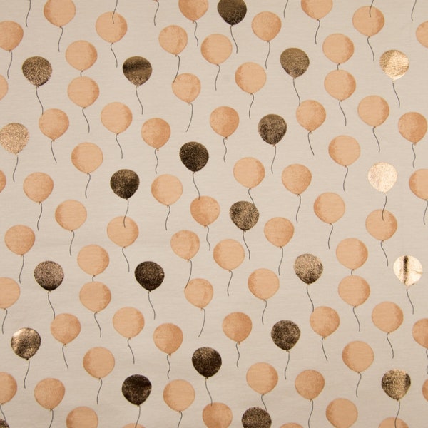 Jersey Luftballon caramel metallic *ab 10 cm*, Foliendruck