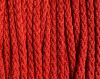 Cotton cord 8 mm thick - blood orange