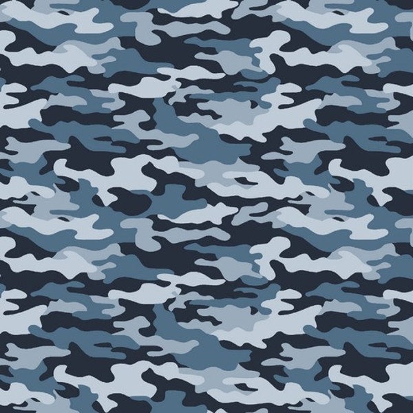 Baumwollstoff ARMY CAMOUFLAGE blau *ab 10 cm*