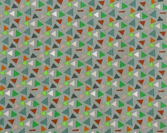 Baumwollstoff Dreiecke grün bunt ab 10 cm
