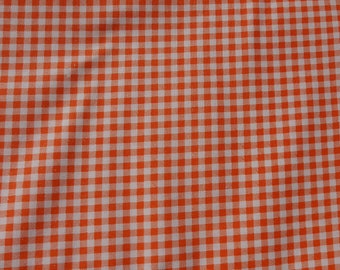 Cotton fabric Vichy check orange, 5 mm *remaining piece 90 cm*