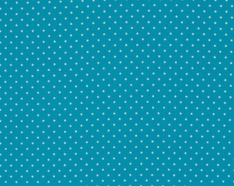 Cotton fabric dots turquoise white *from 10 cm*