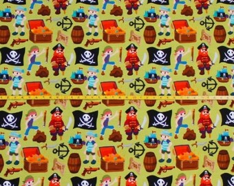Jersey Pirates green colorful *Remaining piece 100 cm*