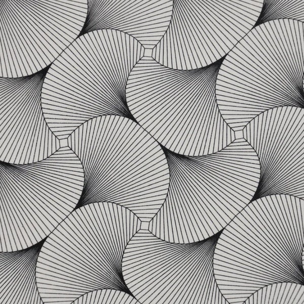 beschichtete Baumwolle grafische Muster weiß schwarz *ab 10cm*