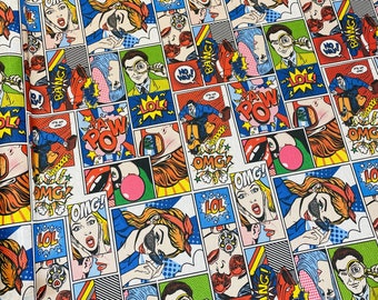 coated cotton print comic colorful *from 10 cm*