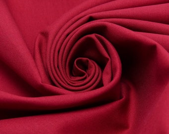 Cotton fabric plain dark red *leftover pieces*
