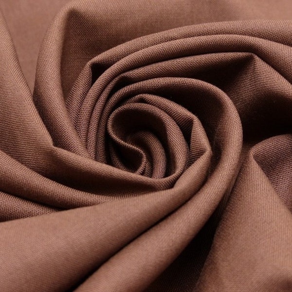 Cotton fabric plain brown from 10 cm