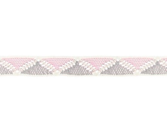 Baumwollspitze Spitzenborte Ibiza rosa grau mehrfarbig