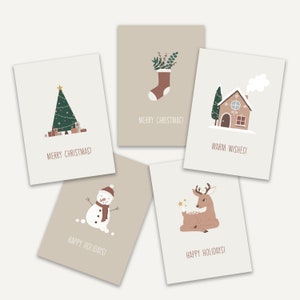 Set mit 5 Weihnachtskarten – gefaltet