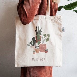 Fairtrade Tote Bag Illustration and Positive Quote image 1