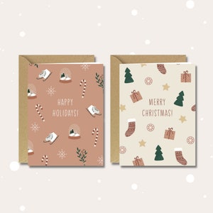Set van 10 kerstkaarten - Gevouwen