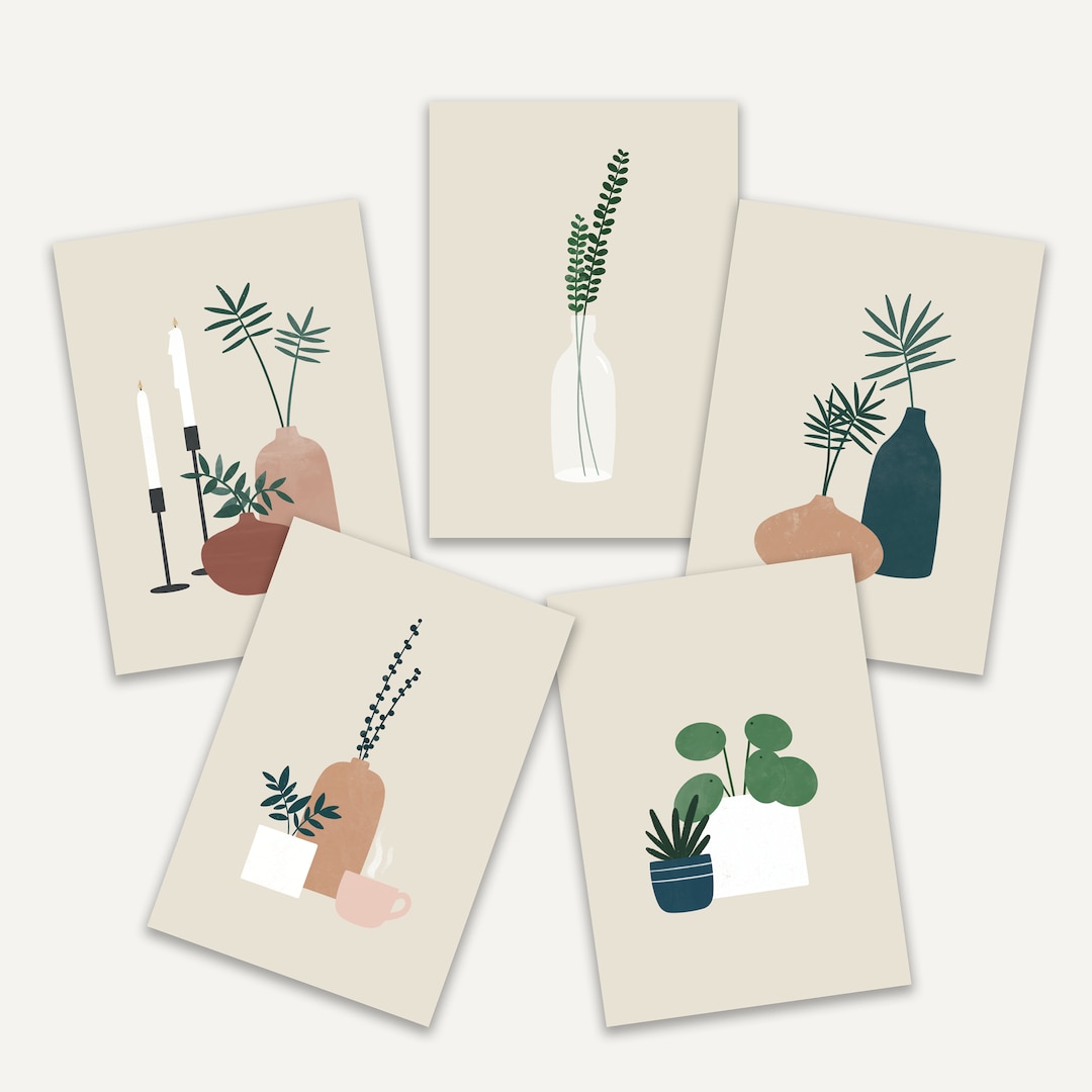 Set of 5 Greeting Cards - Etsy