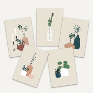 Set van 5 Wenskaarten - Gevouwen
