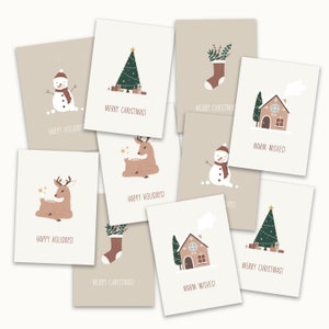 Set van 10 Kerstkaarten - Gevouwen