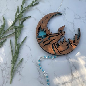 Floral Blue Moon Suncatcher