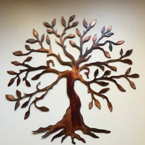 Handcrafted Copper/Bronze Plated Olive Tree/Tree of Life Sculpture Matte Finished