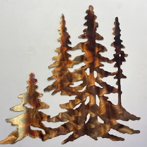 Forest Trees in copper Metal Wall Art Decor