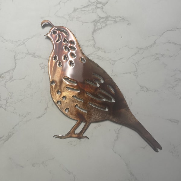 Feather Your Nest: Quail Bird Metal Wall Art Accent