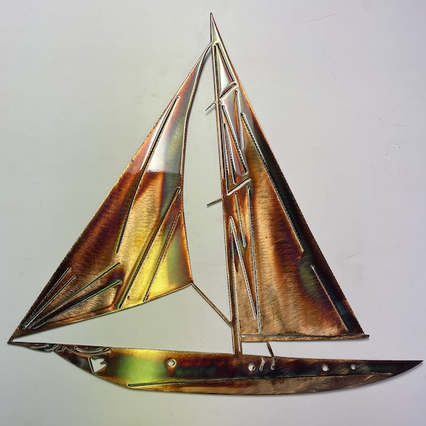 Sailboat Metal Wall Art Etsy
