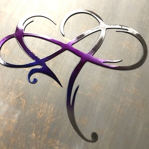 Infinity Heart Purple Tinged Metal Wall Art -Always & Forever Infinity