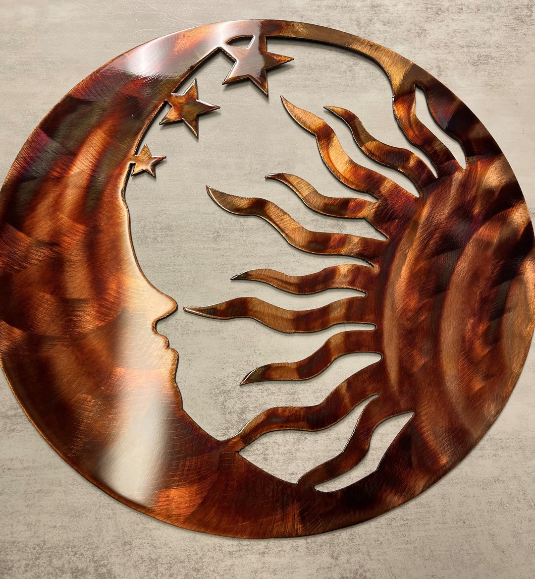 The Moon, the Sun and the Stars Metal Wall Art - Etsy