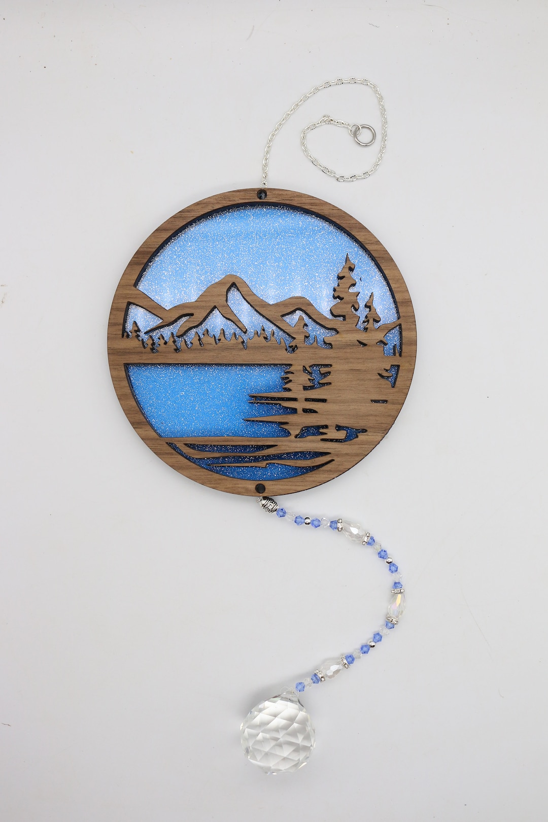 Mountain Lake Suncatcher Decor Etsy