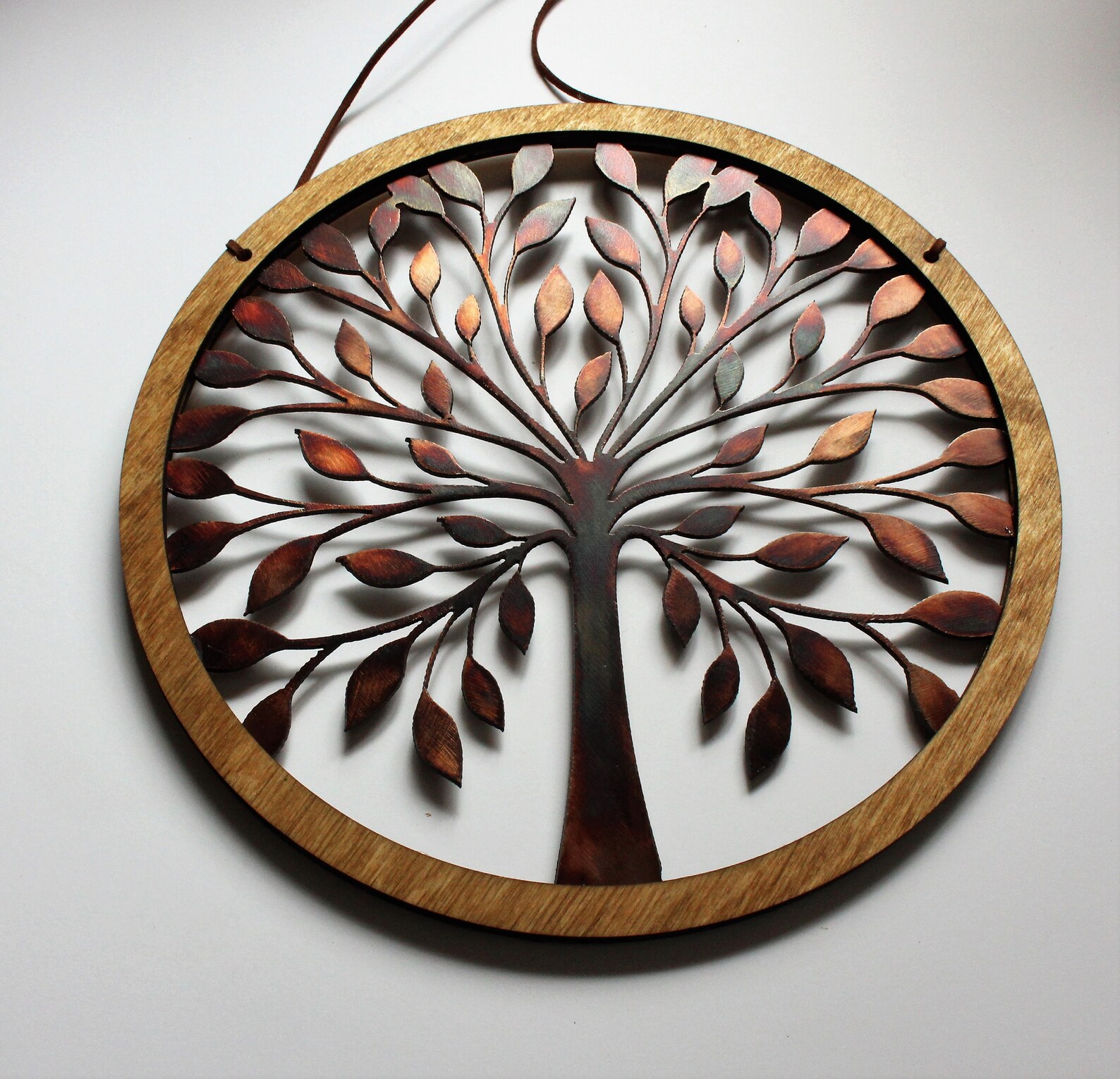 Rustic Wood and Tree of Life Wall Hanging Circle 10 Etsy