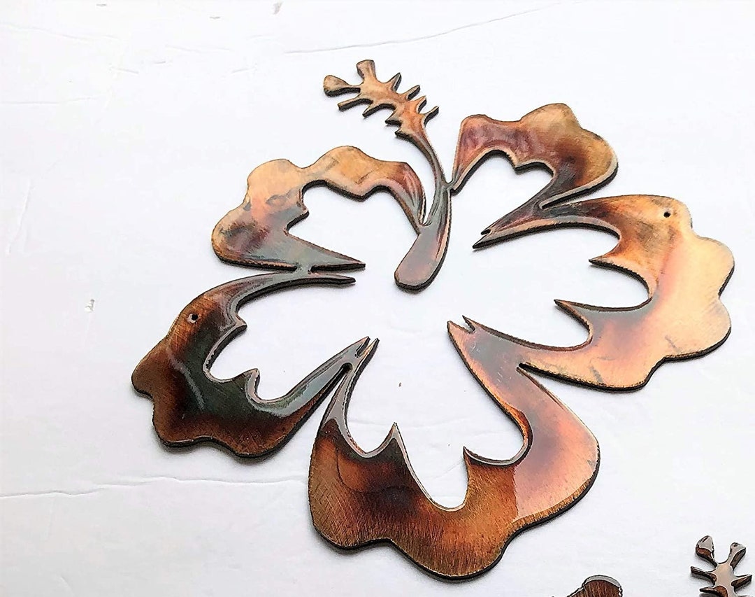 Hawaiian Hibiscus Flower Metal Wall Art Accent Etsy