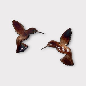 Copper Plated Mini Hummingbird Pair 3&quot; x 3&quot;