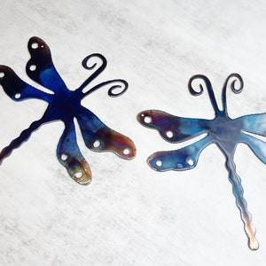Dragonfly Metal Wall Art Decor in Our Royal Blue Finish 7&quot; x 6 3/4&quot; Each