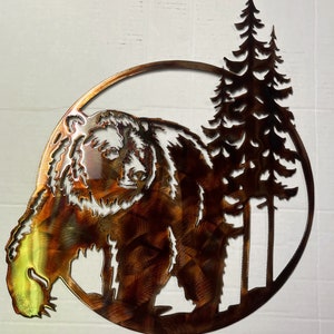 Bear Wildlife Metal Wall Art Accent - 18&quot; x 14 1/2&quot;