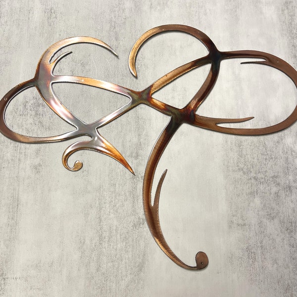 Infinity Heart Copper and Bronzed Plated Metal Wall Art -Always & Forever Infinity