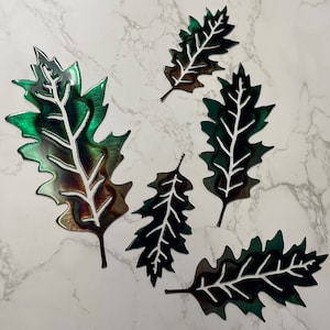 Marbled Green Veined Oak Leaf Set (5 pieces)