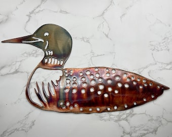Loon Floating Metal Wall Art 12" x 6 1/4"