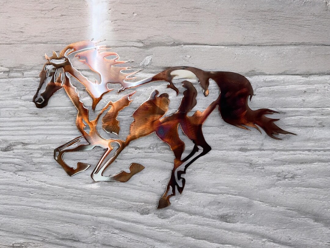Stamped Metal Running Horses Running Horse Equestrian METAL WALL ART - Etsy