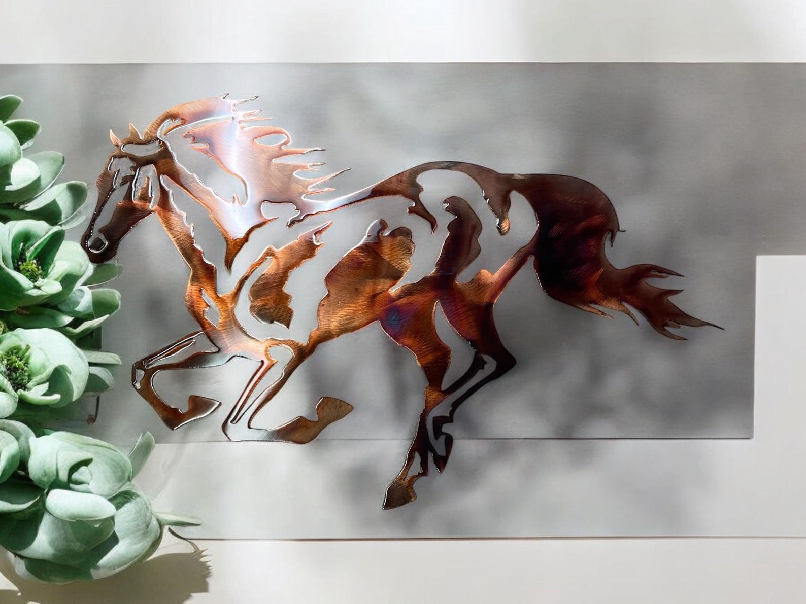 Stamped Metal Running Horses Running Horse Equestrian METAL WALL ART - Etsy